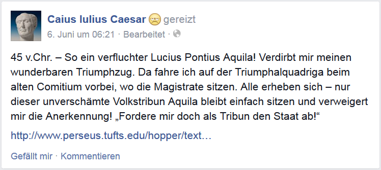 Zur Facebook-Seite Caius Iulius Caesar des Digitalen Forum Romanum forumromanum_Caius Iulius Caesar_ Facebook